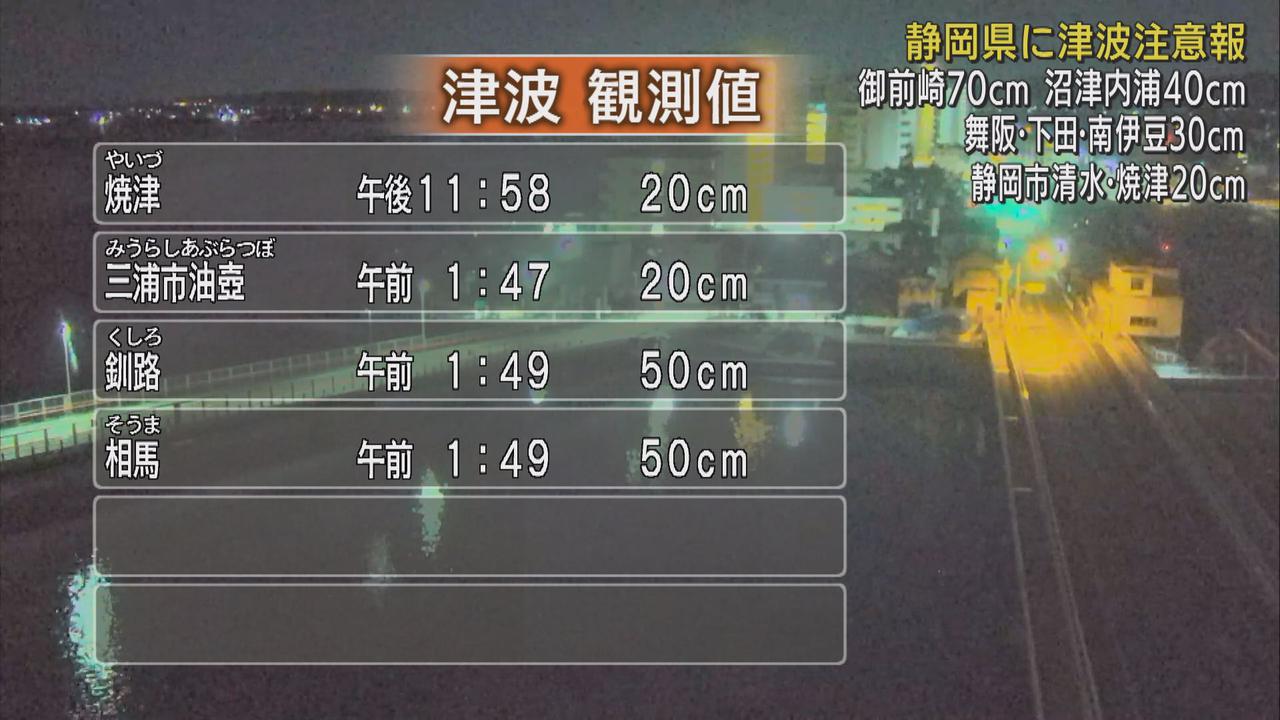 画像: 静岡県沿岸部に津波注意報　熱海市では11人が避難