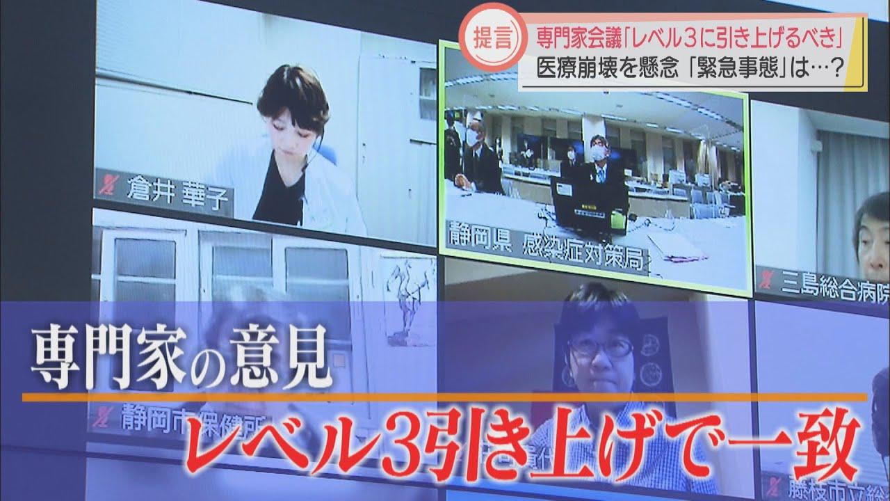 画像: 「レベル3に引き上げを」　感染拡大受け静岡県の専門家会議で一致　医療現場のひっ迫を懸念 youtu.be
