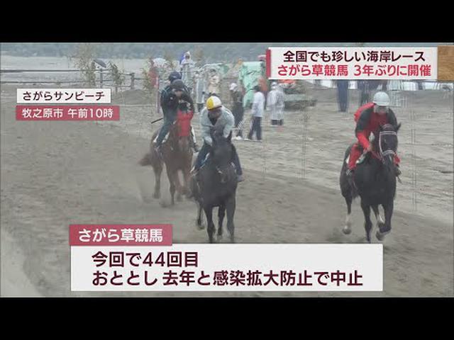 画像: 海岸の砂浜で３９頭が疾走　３年ぶりに草競馬大会　静岡・牧之原市 youtu.be