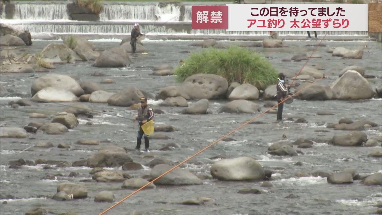 画像: 静岡・河津町の河津川でアユ釣り解禁　太公望が竿の列 youtu.be