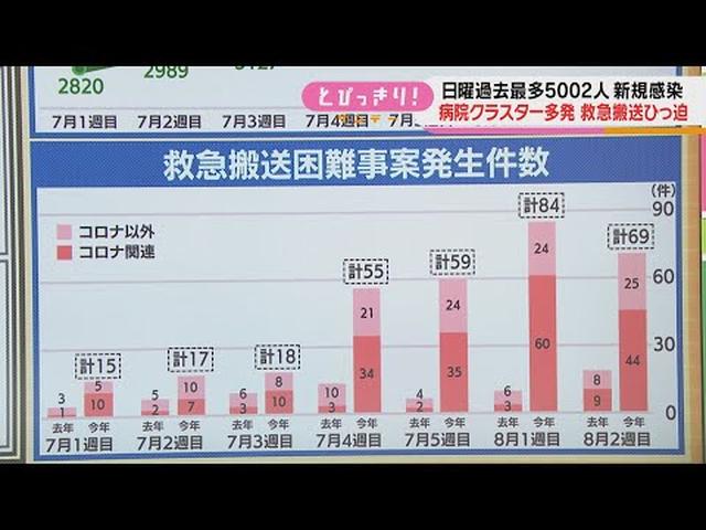 画像: １週間の新規感染が最多の４万２６２人…死者も最多５０人　病床使用率は実質１００％超　「救急搬送困難事案」も増加　静岡県 youtu.be