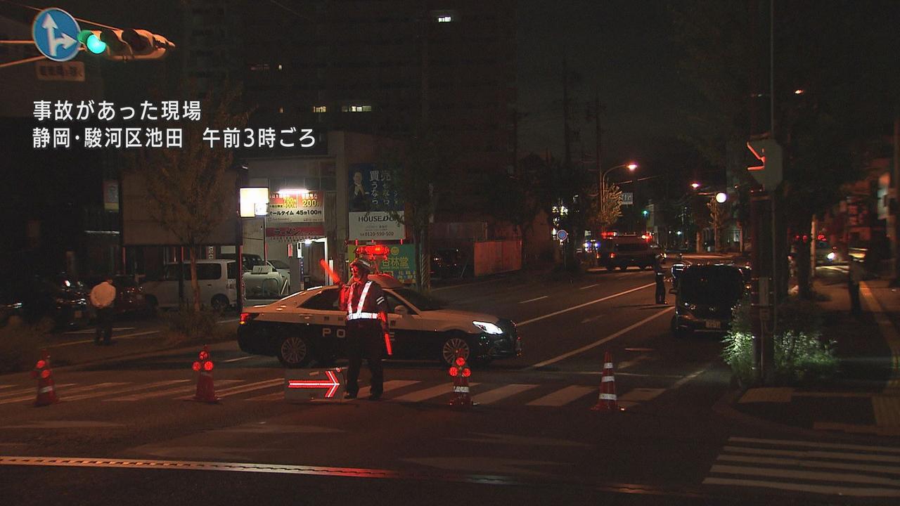 画像: 深夜の県道　横断中の男性がタクシーと乗用車に続けざまにはねられ死亡　静岡・駿河区