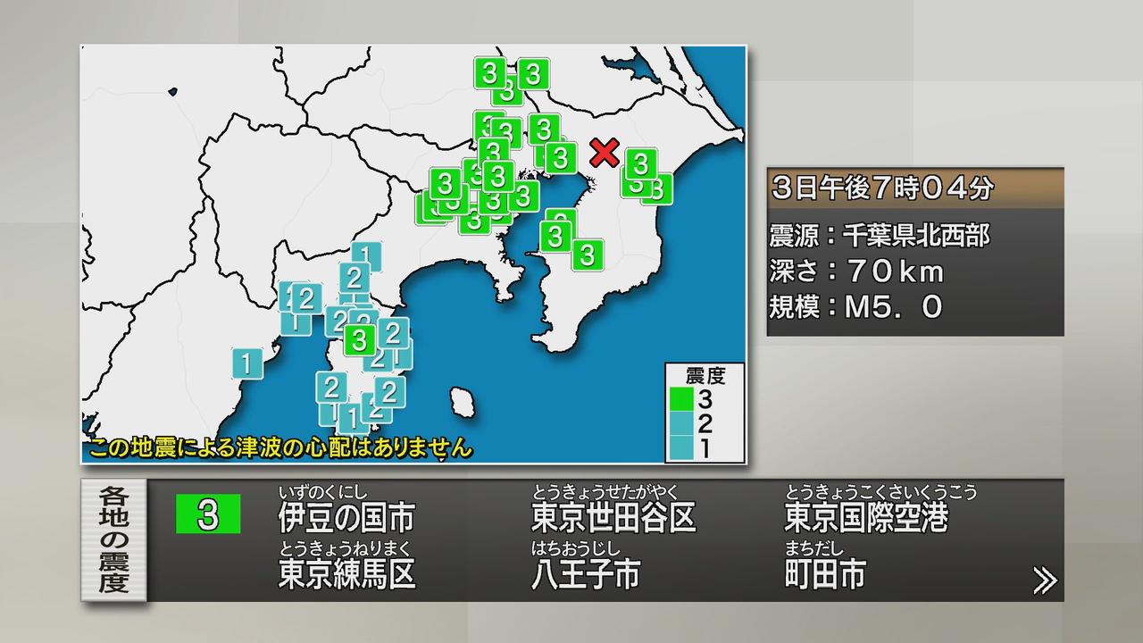 画像: 【速報】関東地方で地震　静岡・伊豆の国市でも震度3を観測