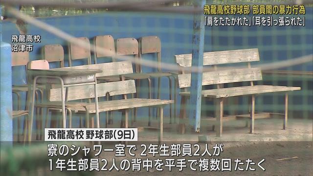 画像: 野球部で上級生が下級生に暴力行為か　寮のシャワー室で平手で背中を複数回叩く　ほかにも「肩を叩かれた」「耳を引っ張られた」　静岡・沼津市　飛龍高校 youtu.be