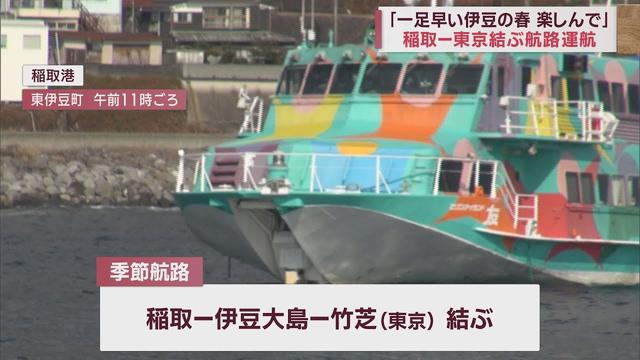 画像: 伊豆・稲取港と東京・竹芝を結ぶ期間限定の高速ジェット船運航始まる　「一足早い伊豆の春を楽しんで」　静岡・東伊豆町 youtu.be