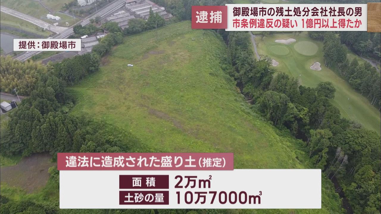 画像: 造成した盛り土の撤去命令に従わなかった疑い　市土砂条例違反容疑で残土処分会社社長の男逮捕　静岡・御殿場市