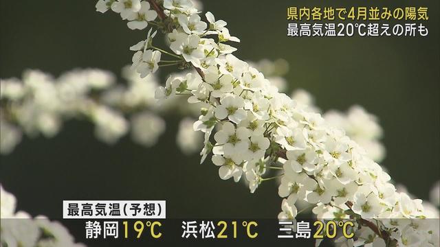 画像: 11日の静岡県内は広い範囲で晴れ　各地で4月並みの陽気に youtu.be