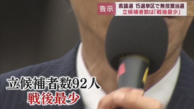 画像: 静岡県議会選挙告示　34選挙区に戦後最少となる92人が立候補　15選挙区の25人が無投票当選に youtu.be