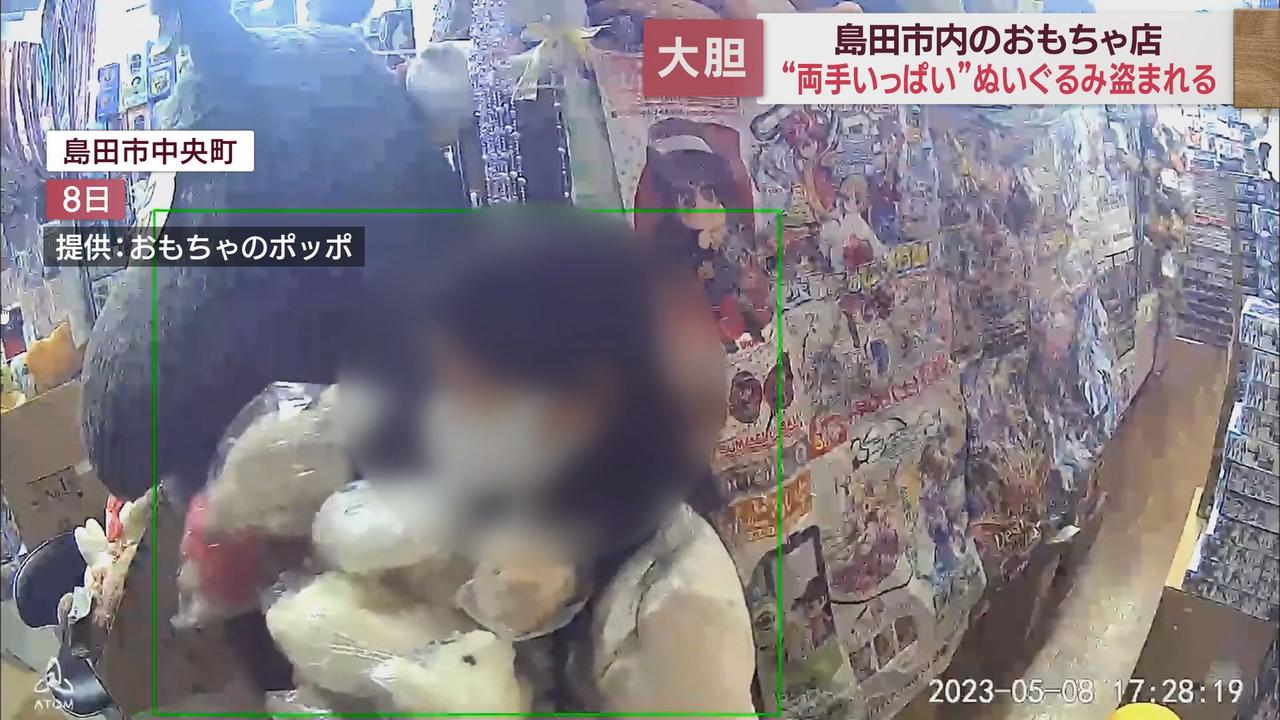 画像1: 営業中の店内から大量のぬいぐるみを盗んでいった女　大胆な犯行を検証　島田市