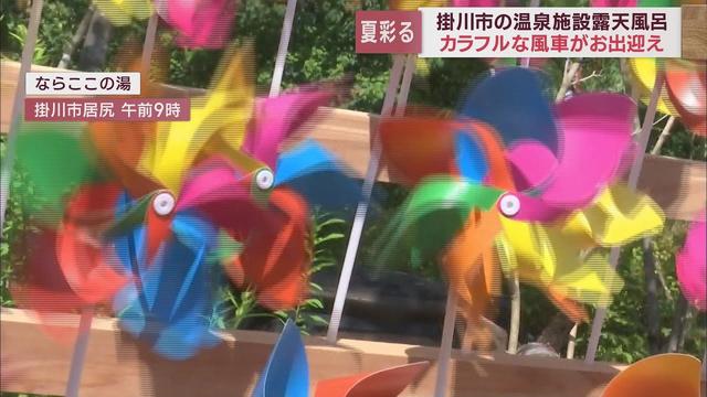 画像: 温泉施設に1500個の色とりどりの風車　静岡・掛川市「ならここの湯」 youtu.be