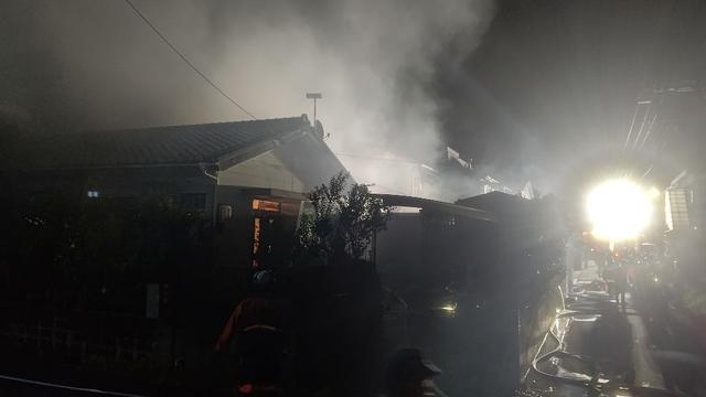 画像: 磐田市の火事現場