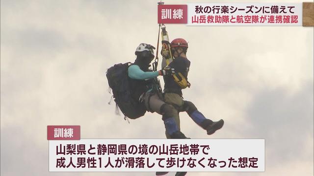 画像: 県の防災ヘリコプターと市の山岳救助隊が連携　滑落者の救助想定し合同訓練　静岡・富士宮市 youtu.be