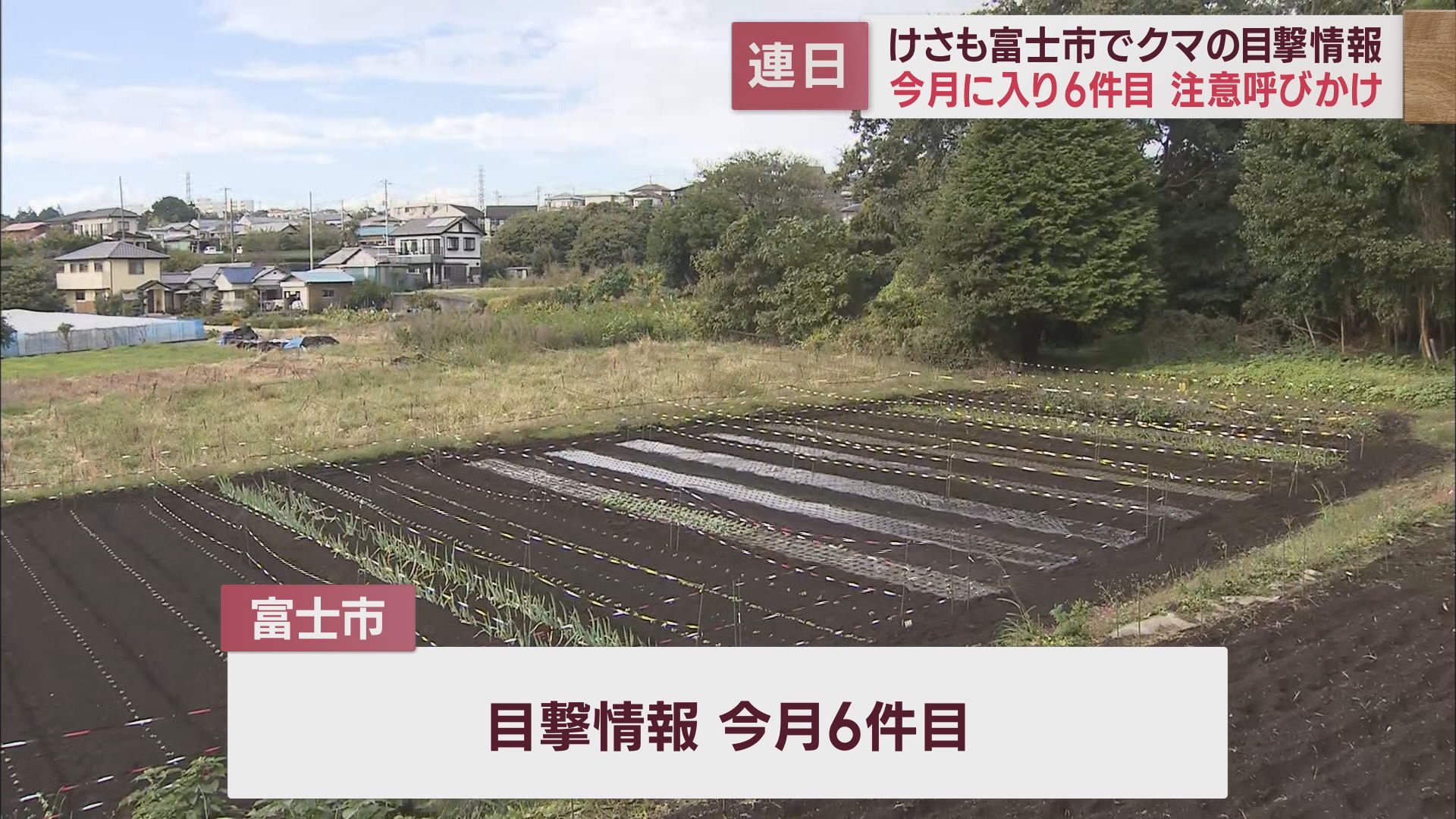 またクマの目撃情報…近くには幼稚園や中学校　住民「怖い。どうしたらいいか…」　静岡・富士市