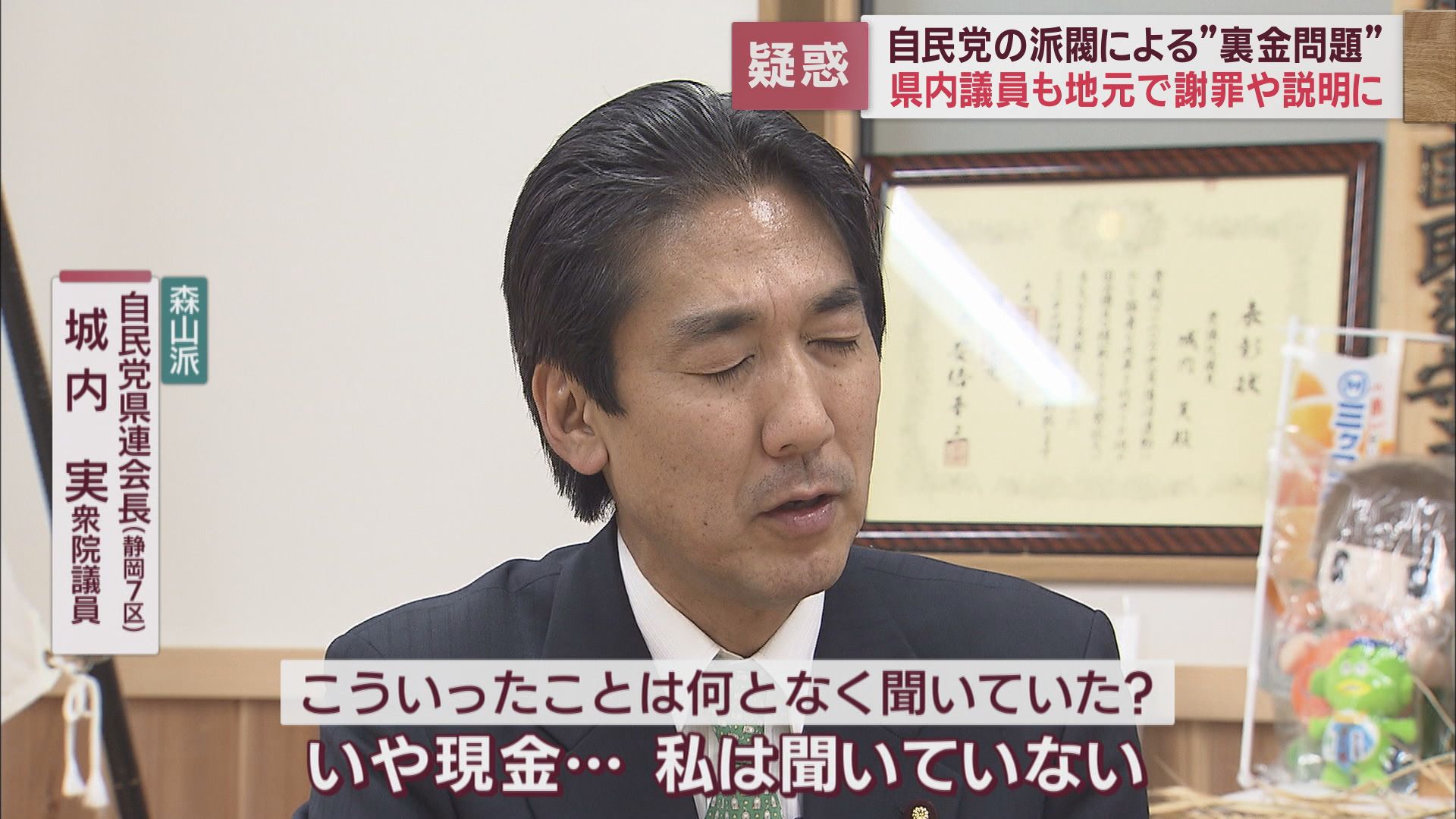 自民党静岡県連会長 （静岡7区）城内実衆院議員