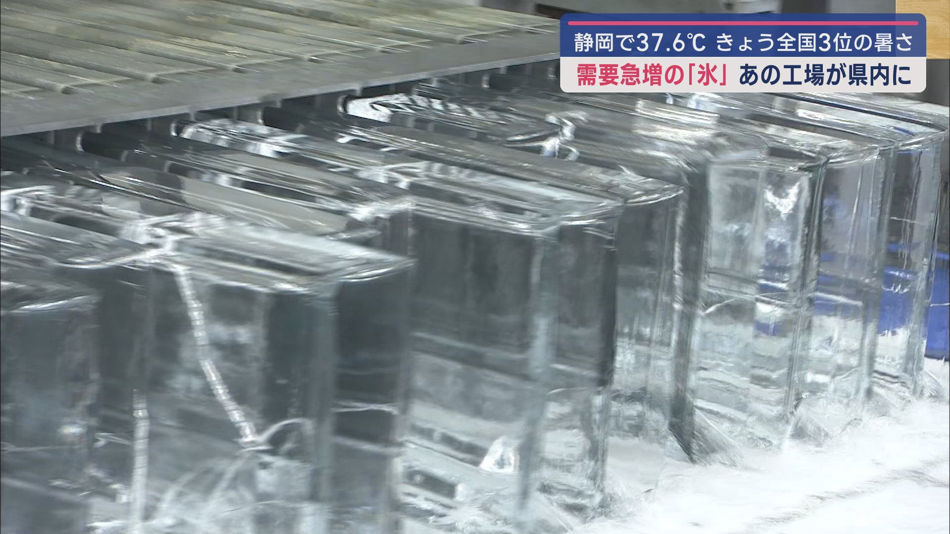 静岡市で県内初の猛暑日 需要高まる三島市の氷工場に潜入!
