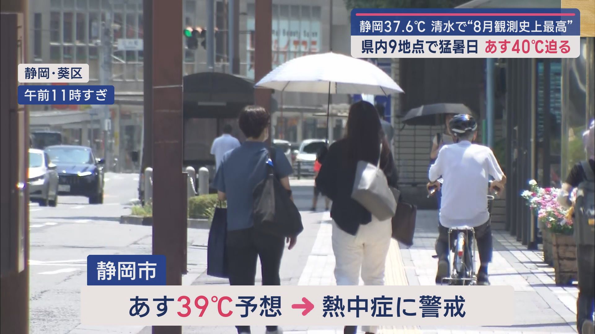 9地点で「猛暑日」…連日の「危険な暑さ」あす6日がピーク　ヒマワリはぐったり、プールは大にぎわい　静岡県