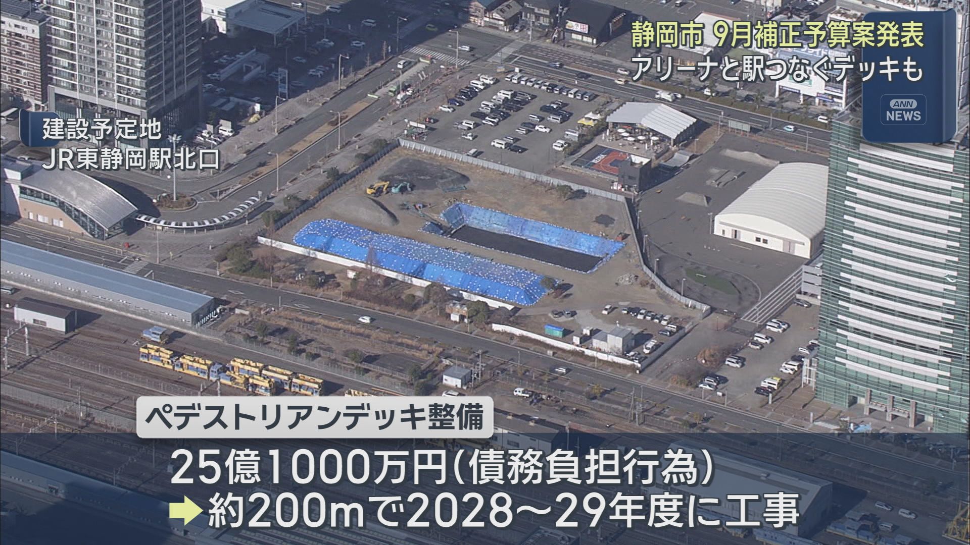 アリーナと駅をつなぐペデストリアンデッキの整備費など一般会計で58億円余りの補正予算案を発表 静岡市