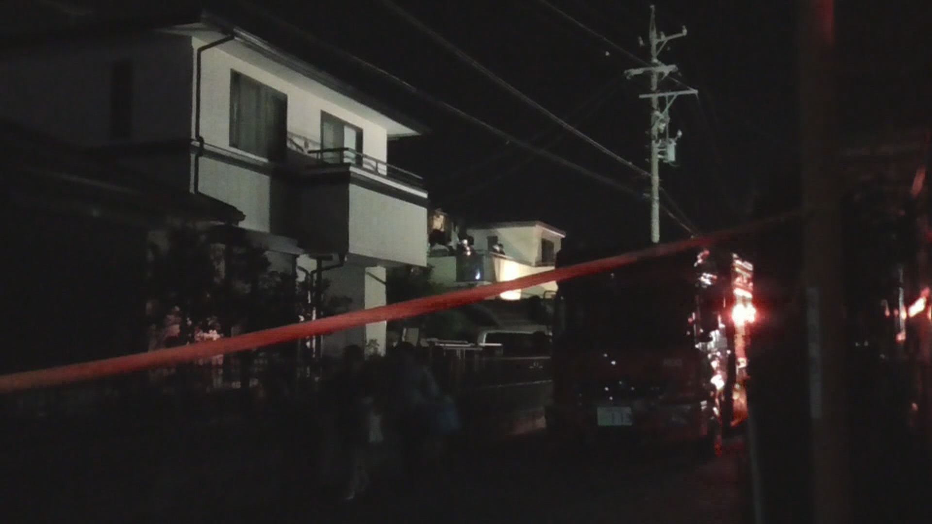 火災現場　15日午後7時ごろ