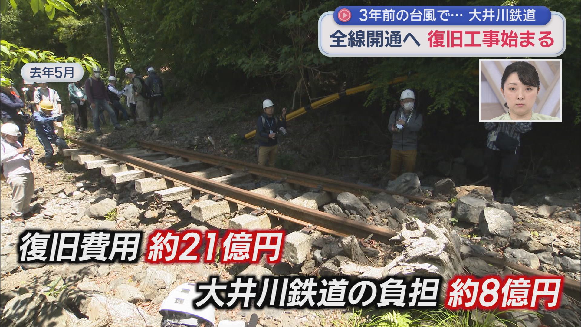 全線復旧に向け復旧作業が始まる　3年前の台風で大きな被害を受けた静岡・大井川鉄道