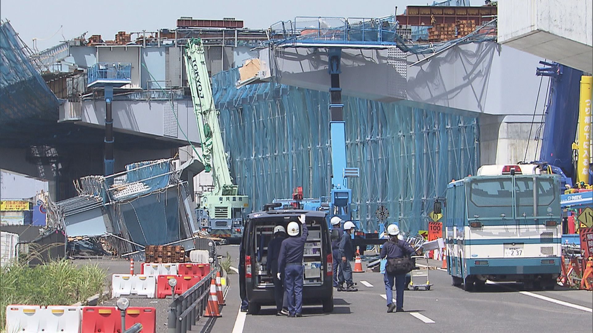 橋げた落下事故の現場　2023年7月
