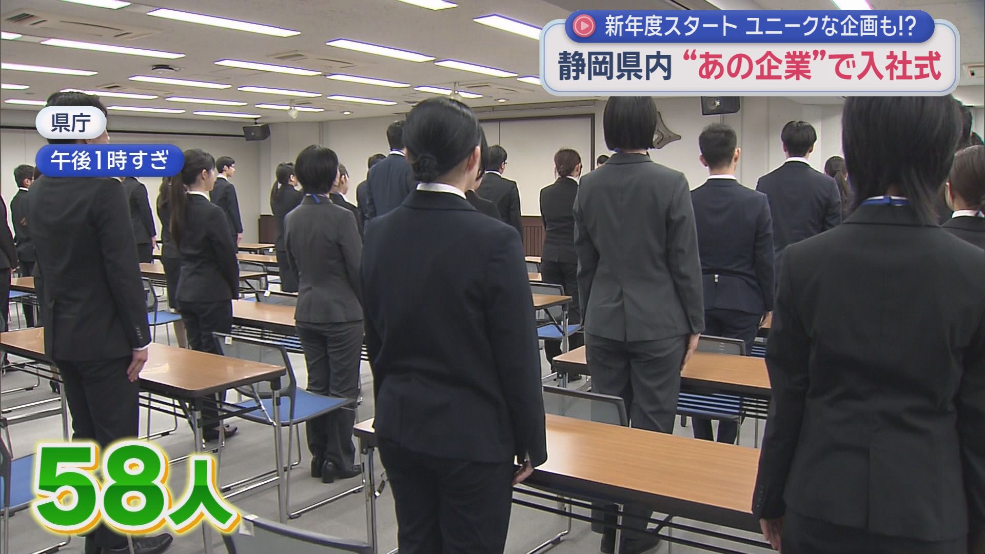 「ヒツジの毛刈り」「空中滑走」の体験型やエスパのシャツ着てガッツポーズ…期待と不安いっぱいで臨む入社式　静岡県