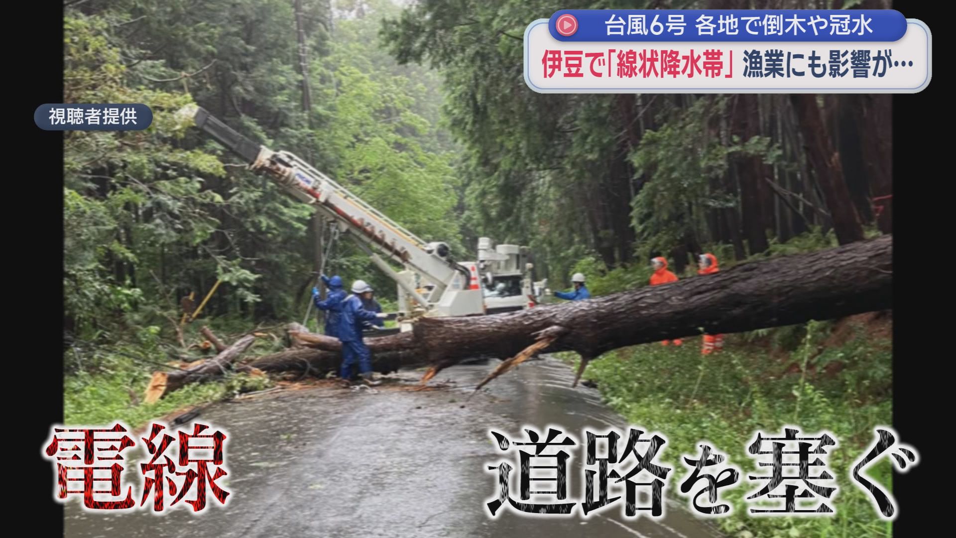 【台風6号】「線状降水帯」発生の伊豆で線路に大量の土砂流入し復旧のメド立たず　倒木が原因で停電　1時間で60mm近い「非常に激しい雨」も　