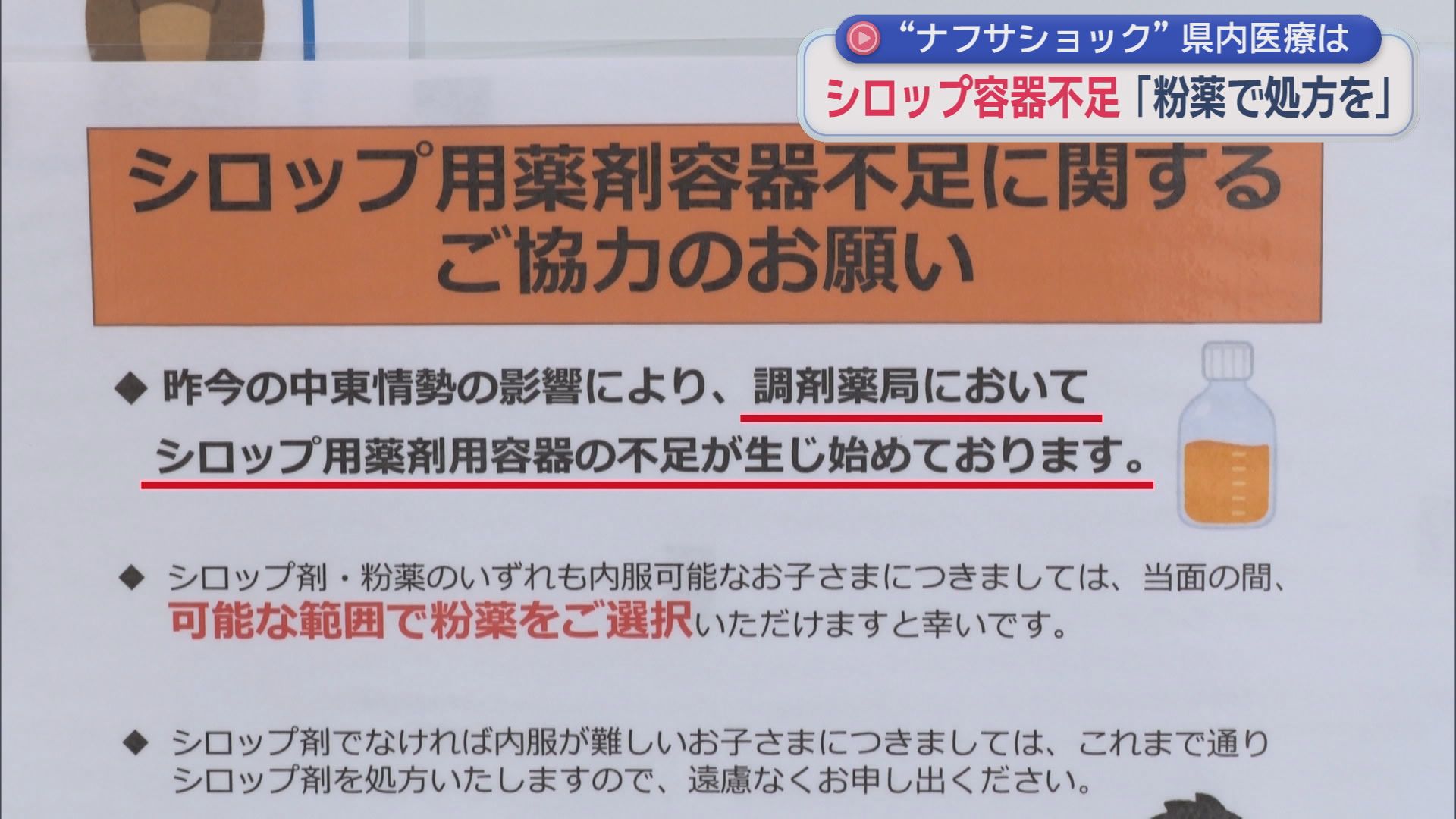 “ナフサショック”で医療現場がピンチ　深刻な容器不足で粉薬に変更し分包紙で処方　ところが分包紙も…