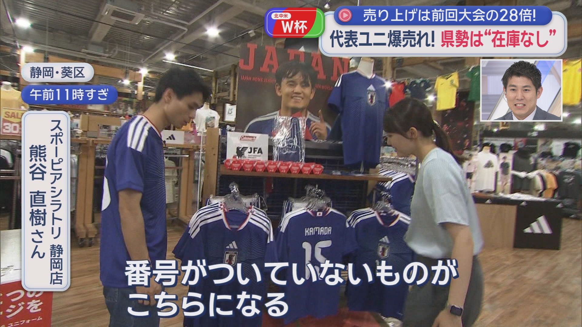 【W杯】代表ユニホーム爆売れ…すでに前回の28倍　「ユニホーム着ると『熱が入る』」　静岡市