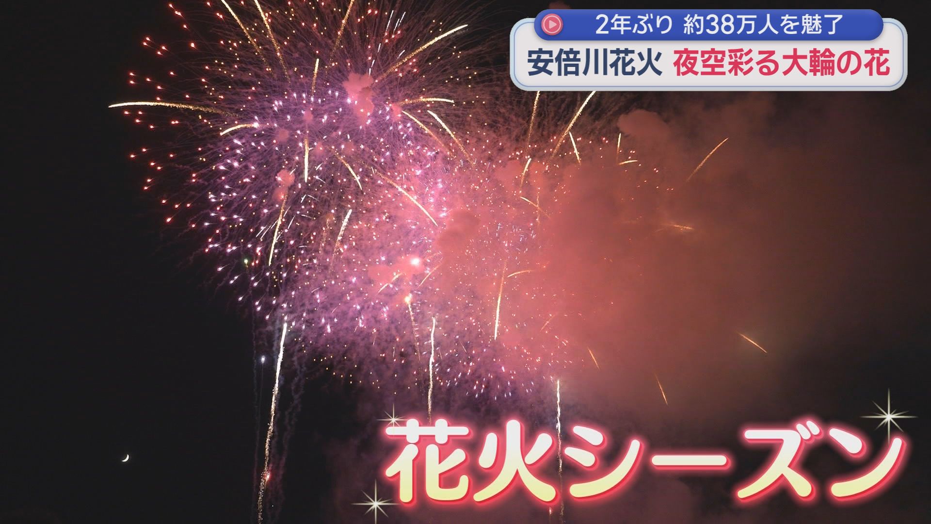 2年ぶり「安倍川花火大会」に38万人　打ち上げ11時間前から多くの人が場所取り　「めっちゃ感動した」「迫力がある」　静岡市
