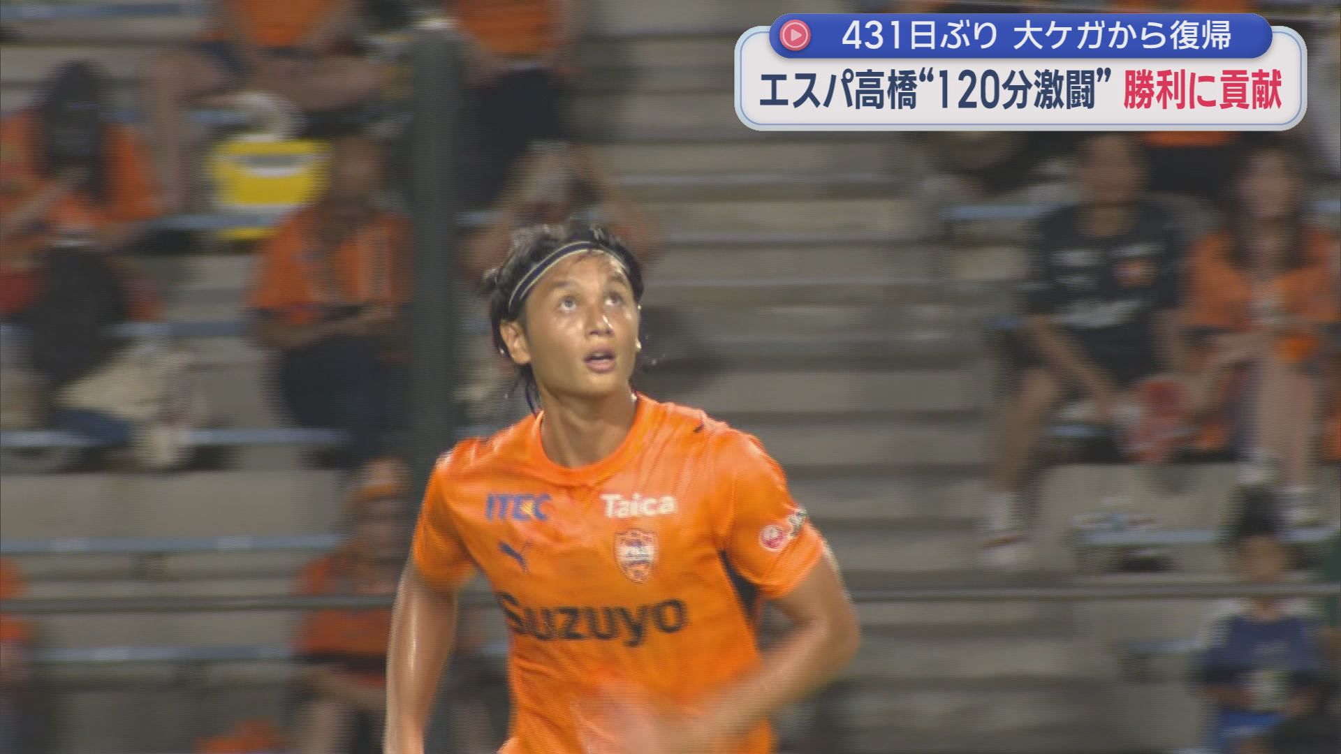 清水エスパルス・高橋祐治選手が４３１日ぶりにピッチに復帰　去年６月、左膝の前十字靱帯断裂と半月板を損傷　120分のフル出場でチームの勝利に貢献　サッカー天皇杯２回戦