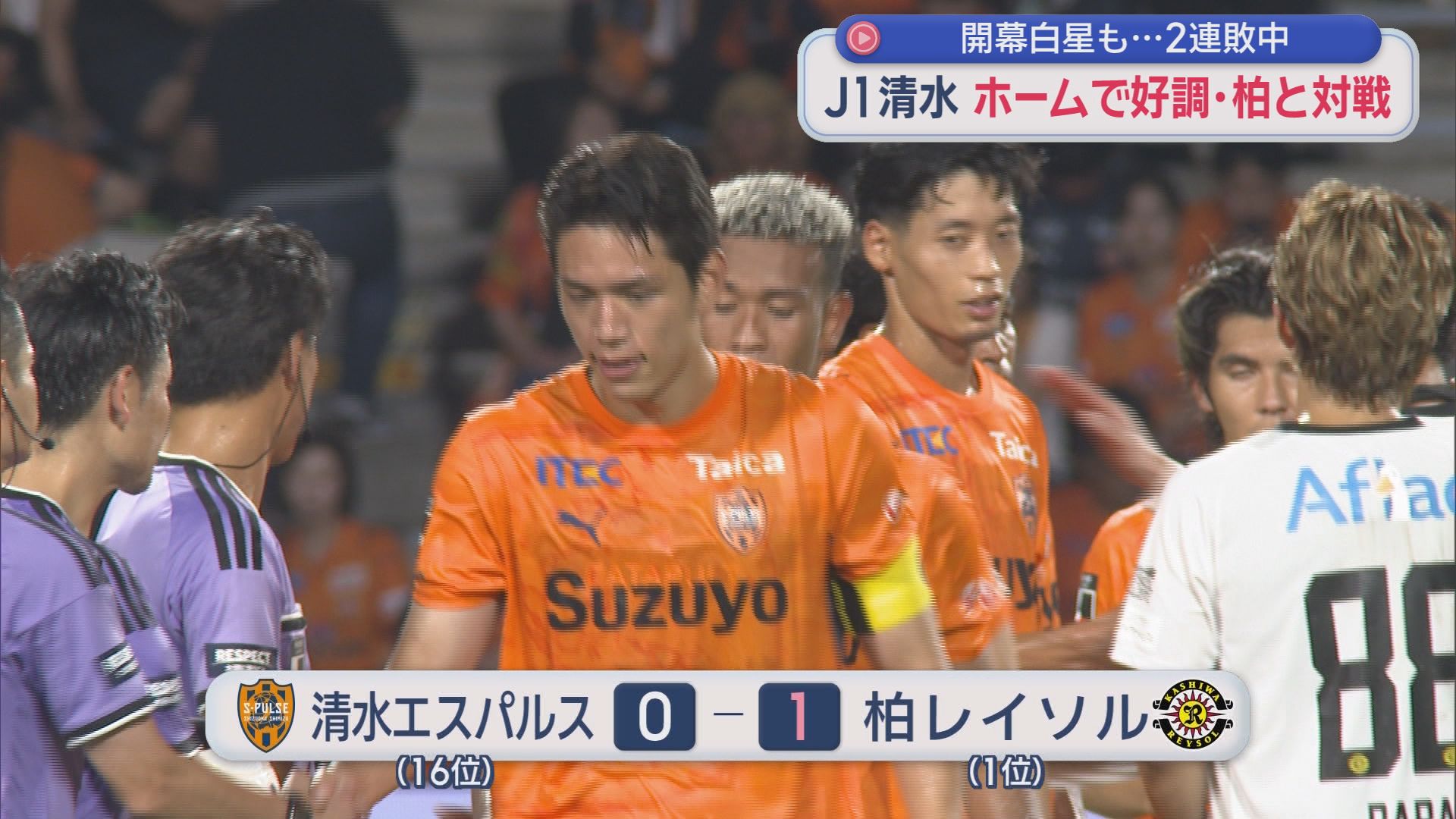 Ｊリーグ・エスパルスは柏レイソルに敗れ３連敗　ジュビロ、藤枝ＭＹＦＣは勝利と明暗