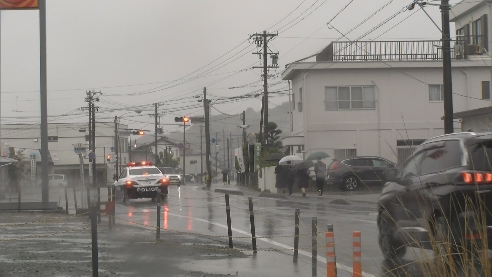 森町の現場付近の路上