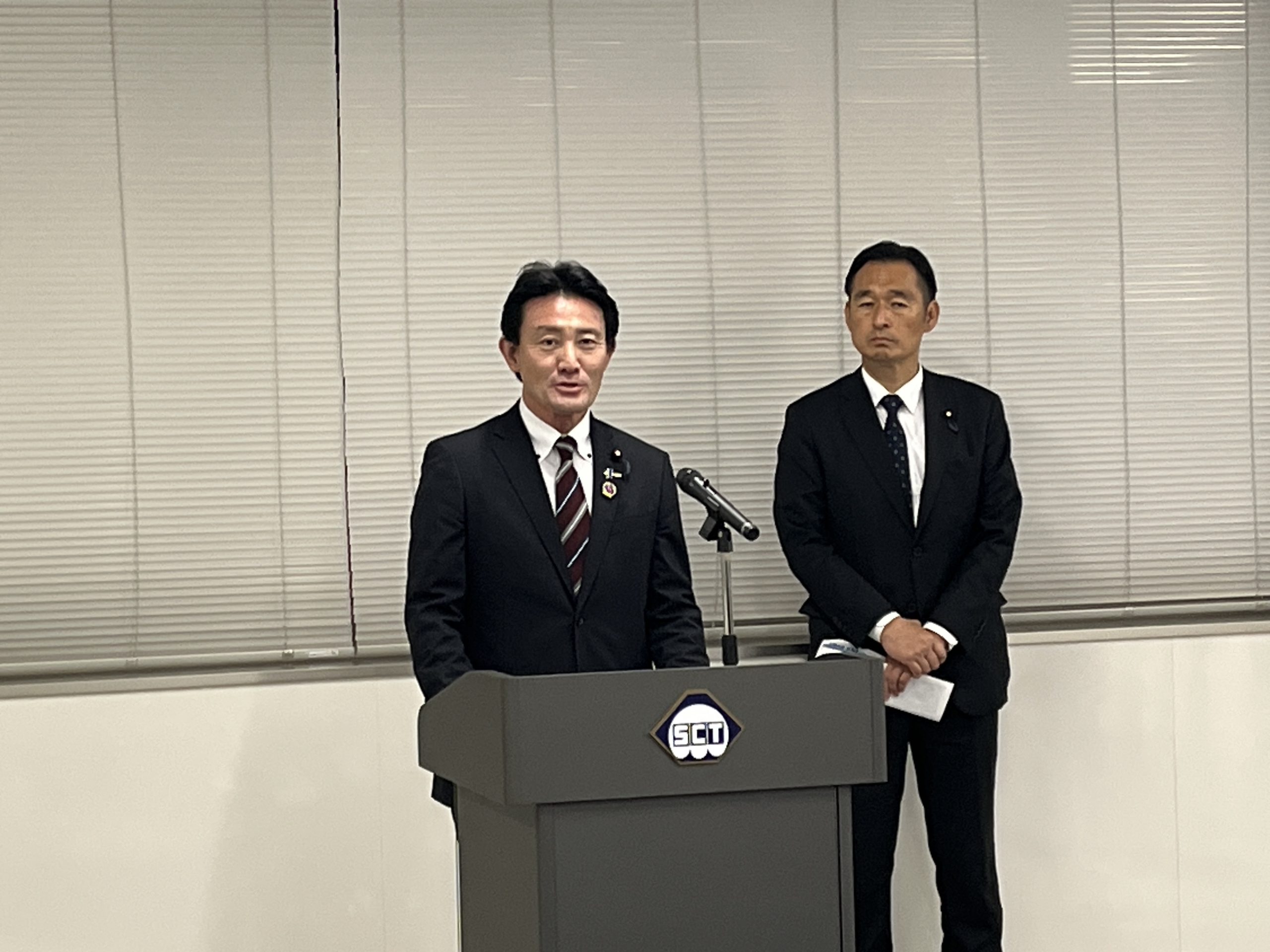 【速報】井林辰憲国交大臣「第２青函トンネル構想があるのは事実」視察後の静岡朝日テレビの質問に答える